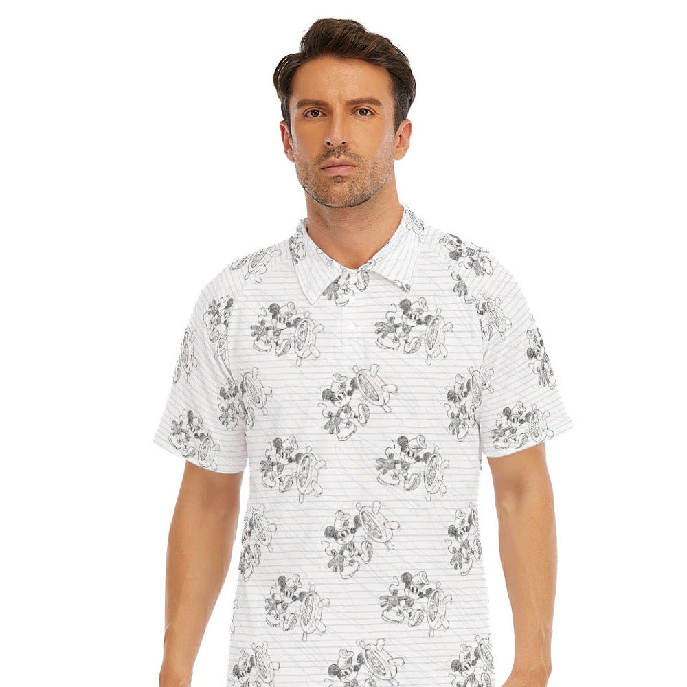 Sketch of Steamboat Mouse - Men's Polo Shirt