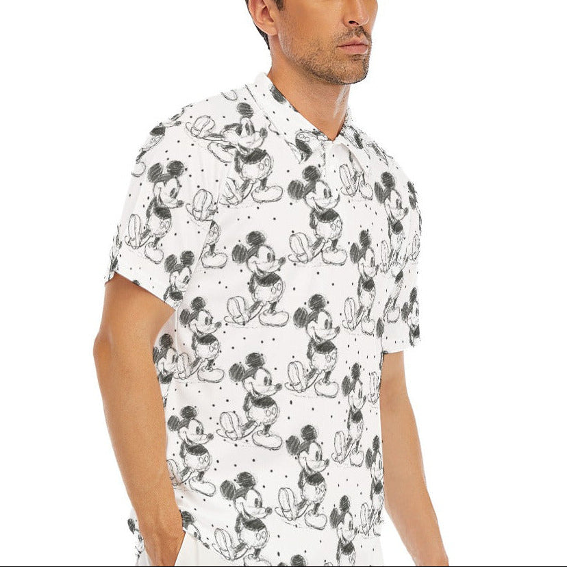 Sketch of Classic Mouse - Men's Polo Shirt