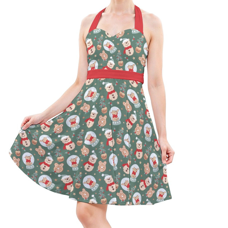 Bear's Honey Snowglobes - Women's Halter Vintage Pocket Dress