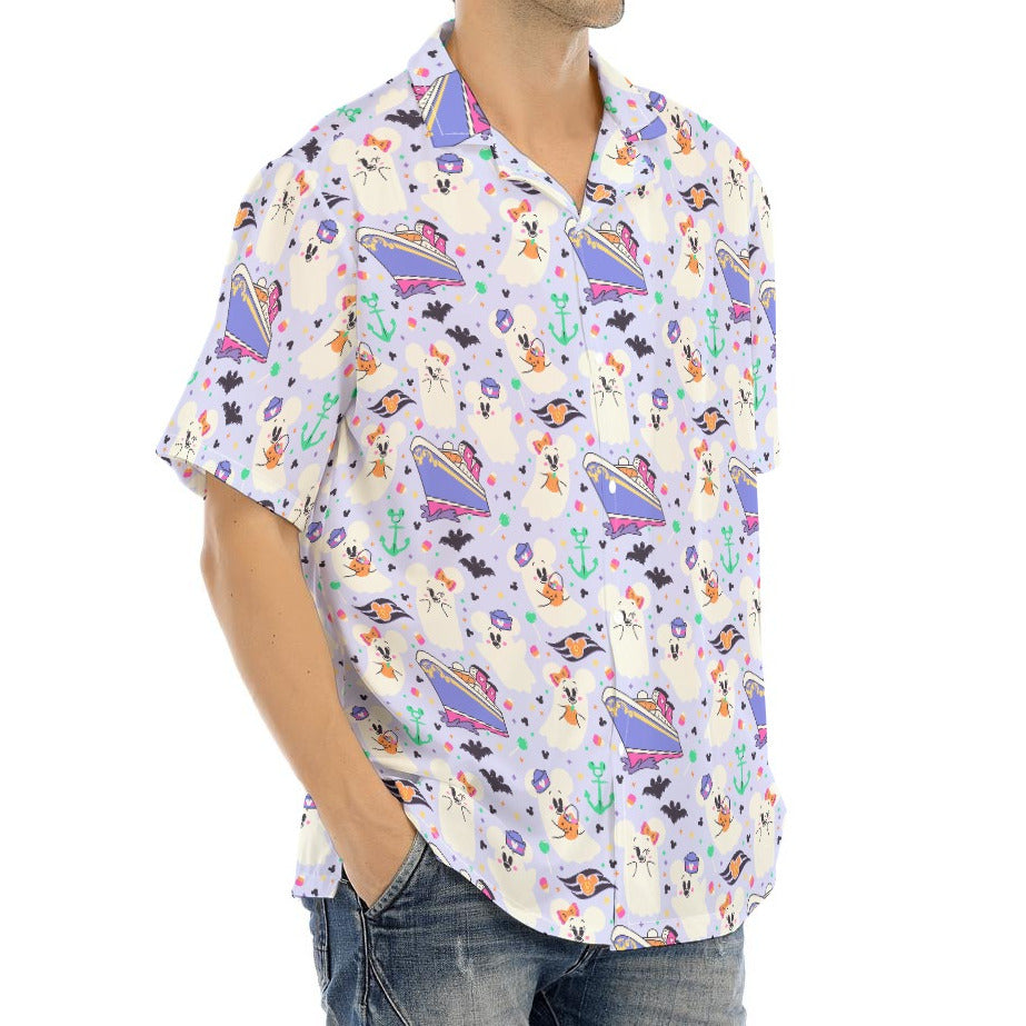 Spooky Sea Ghosts - Men's Hawaiian Button Up Shirt