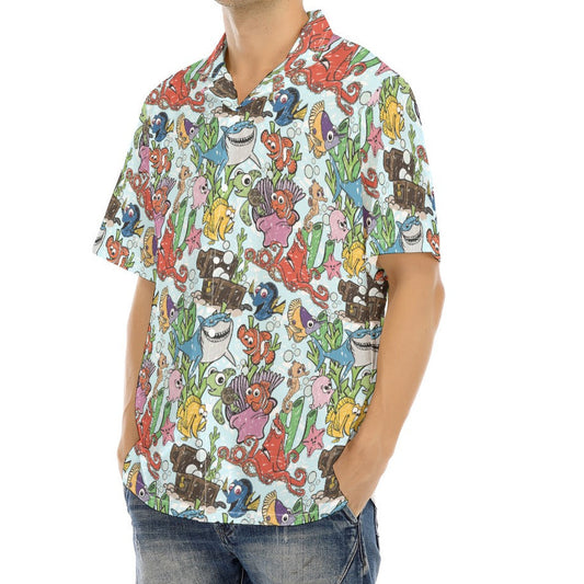 Fish Are Friends Reef - Men's Hawaiian Button Up Shirt