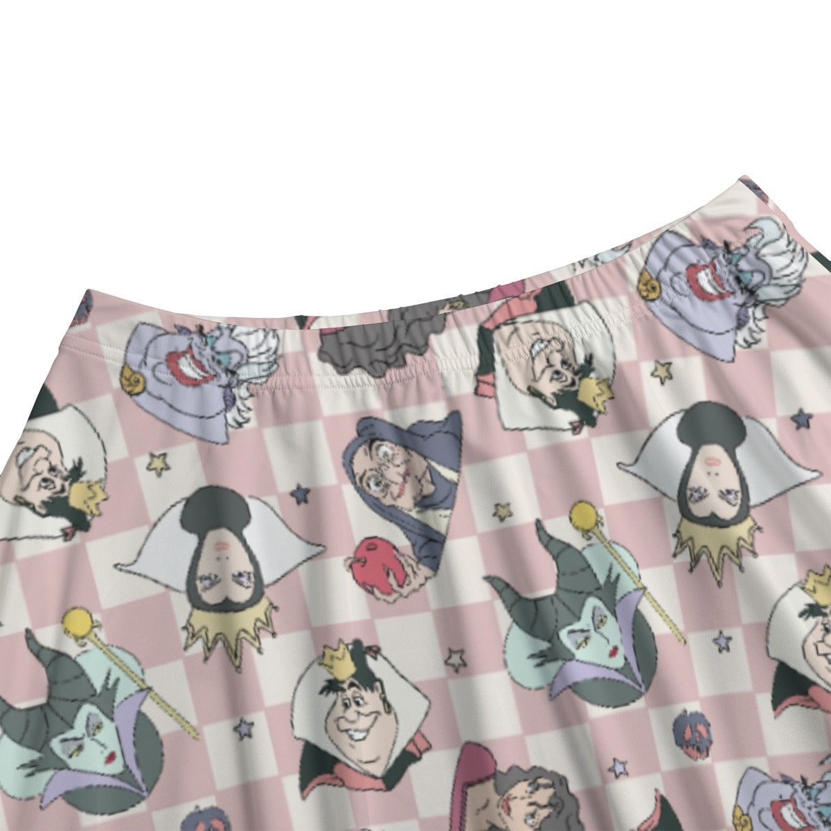 Pink Checkerboard Villains - Women's Pocket Midi Skirt
