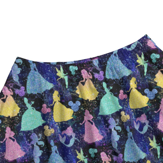 Princess Glitter Silhouettes - Women's Pocket Midi Skirt