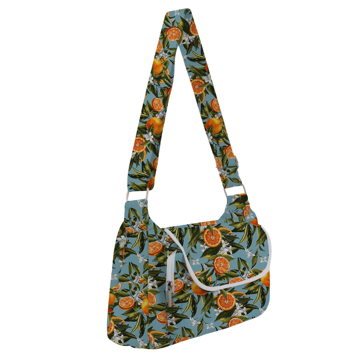 Vintage Oranges on Blue - Digital Seamless Pattern