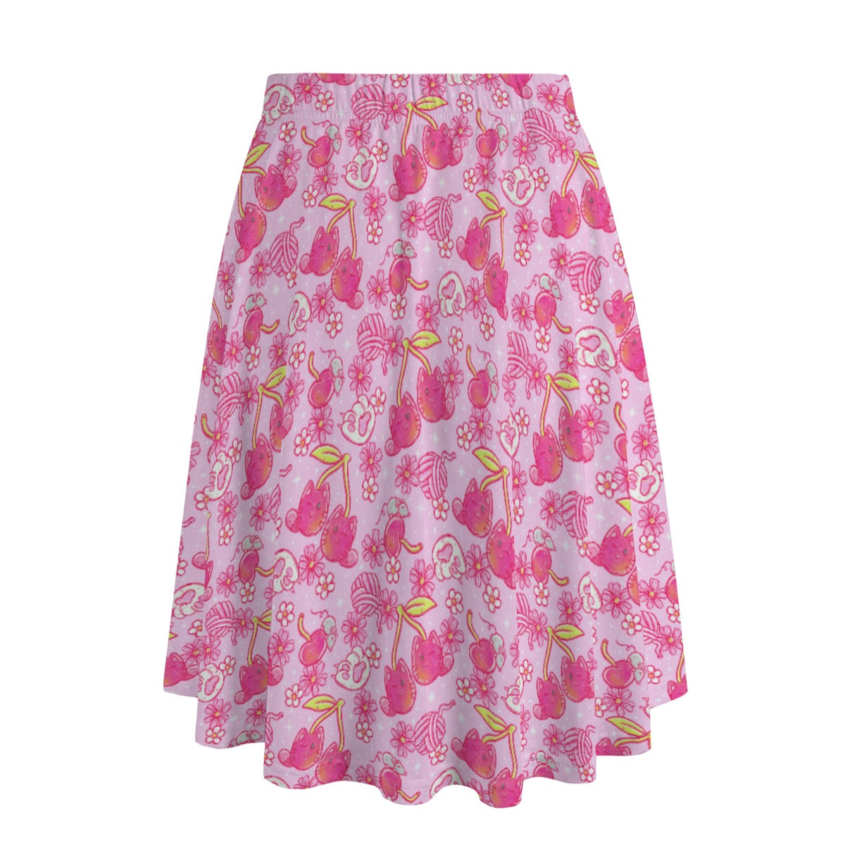 Fruitimals - Cherry Kittens - Women's Pocket Midi Skirt