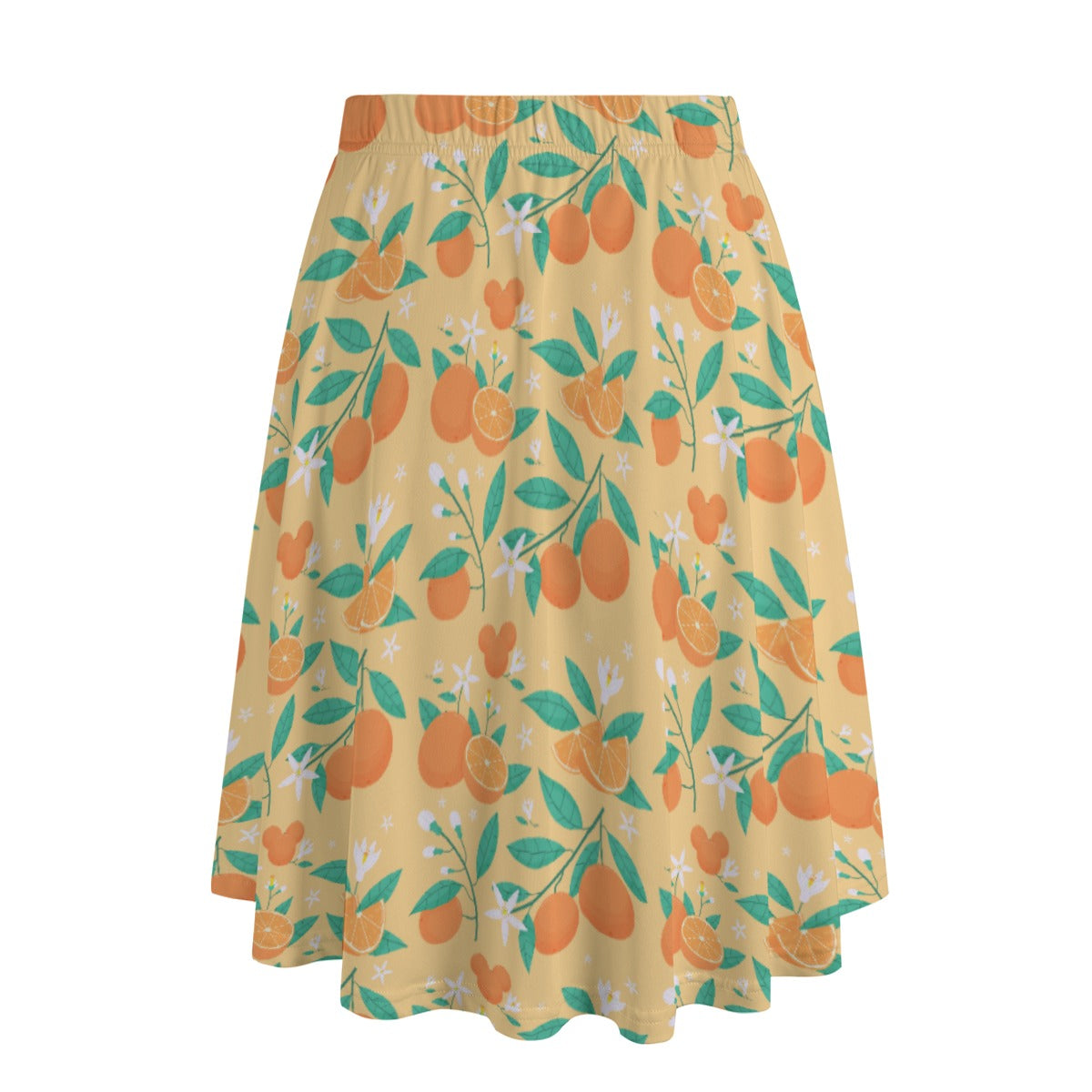 Hidden Citrus Delight - Women's Pocket Midi Skirt