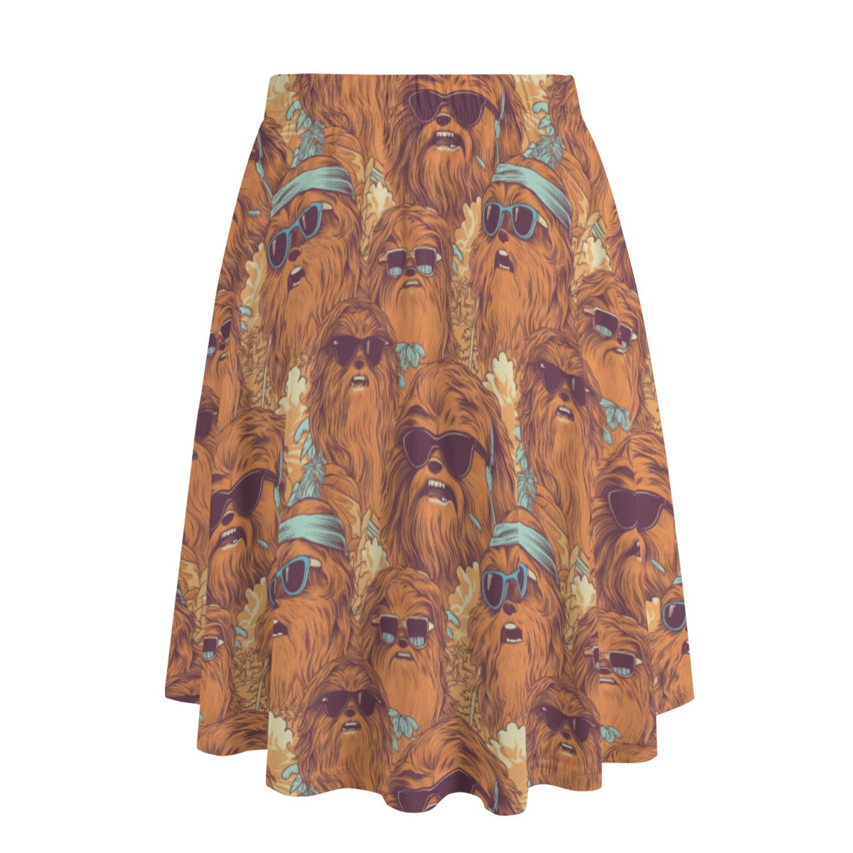 Retro Furry Friend Summer Vibes - Women's Pocket Midi Skirt