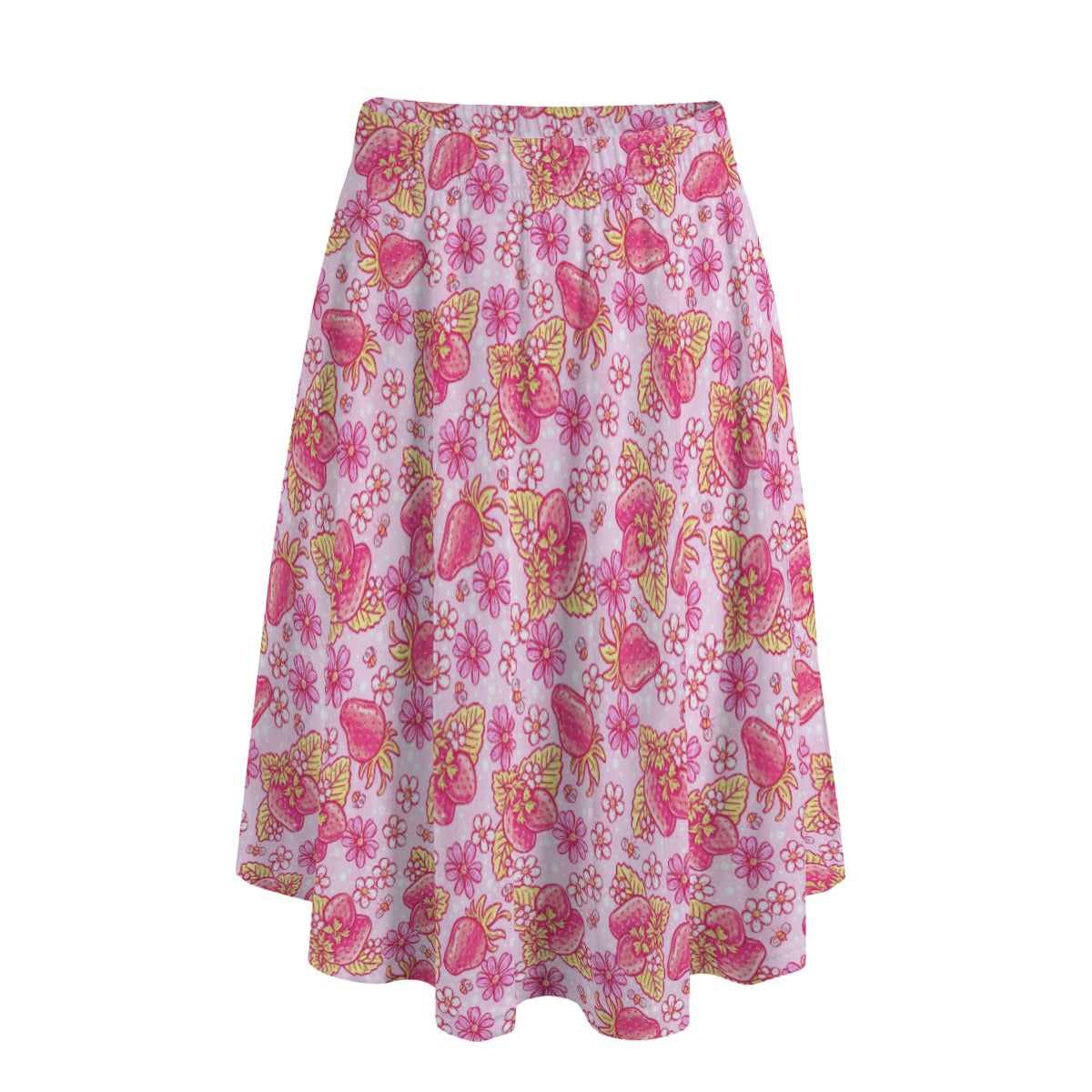 Summer Fruits - Strawberry - Women's Pocket Midi Skirt