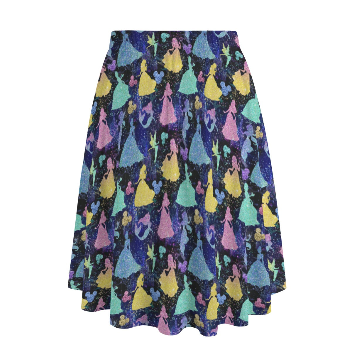 Princess Glitter Silhouettes - Women's Pocket Midi Skirt