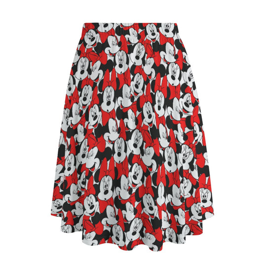 Many Faces of Polka Dot Mouse - Women's Pocket Midi Skirt