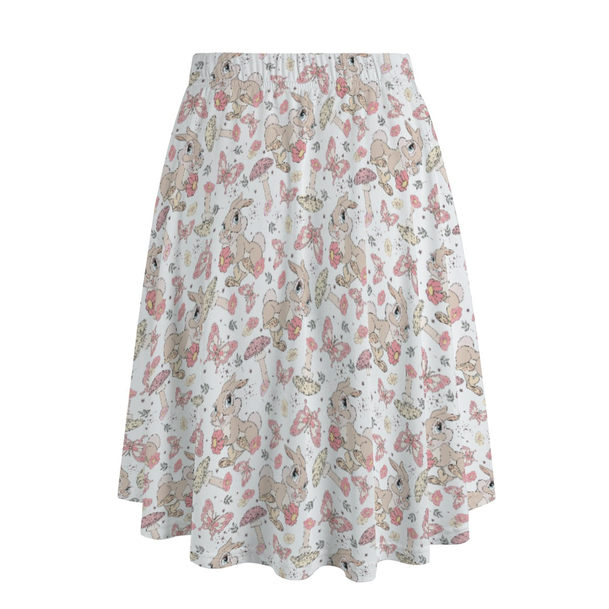 Woodland Bunny Cottagecore - Women's Pocket Midi Skirt