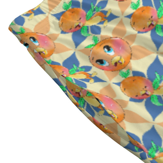 Retro Citrus Play - Women's Pocket Midi Skirt