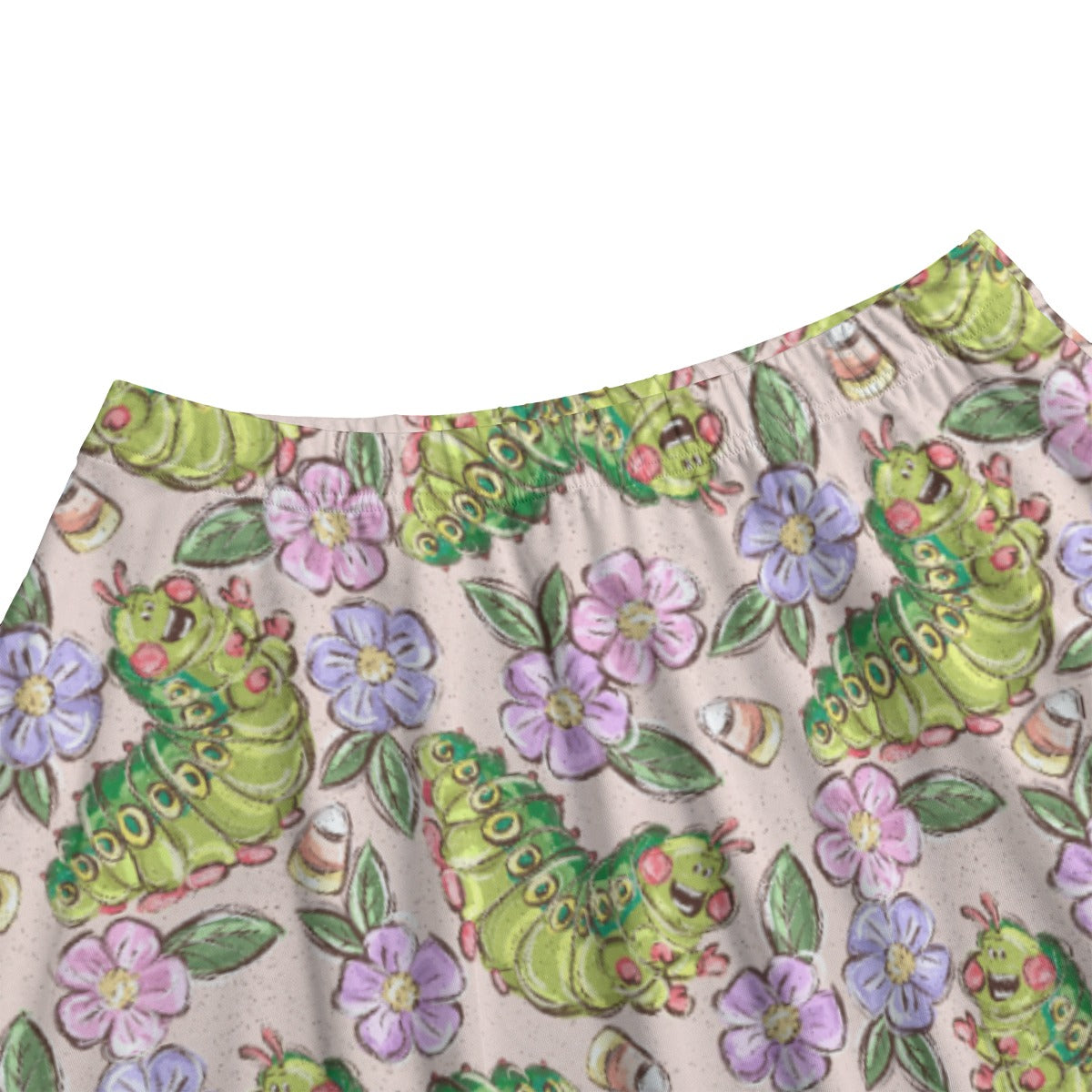 Cheerful Caterpillar Garden - Women's Pocket Midi Skirt