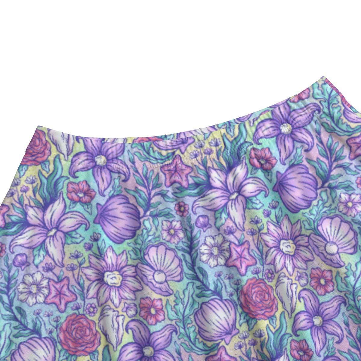 Fairytale Florals – Mermaid Princess - Women's Pocket Midi Skirt
