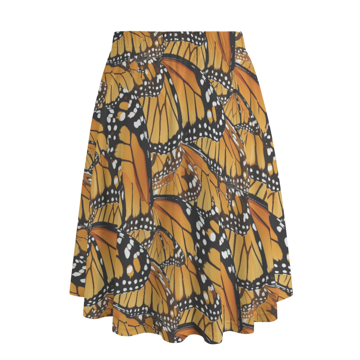 Animal Print - Monarch Butterfly - Women's Pocket Midi Skirt