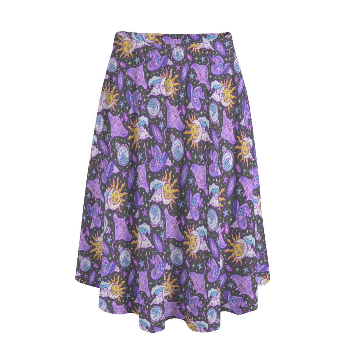 Mystical Manta Rays - Women's Pocket Midi Skirt