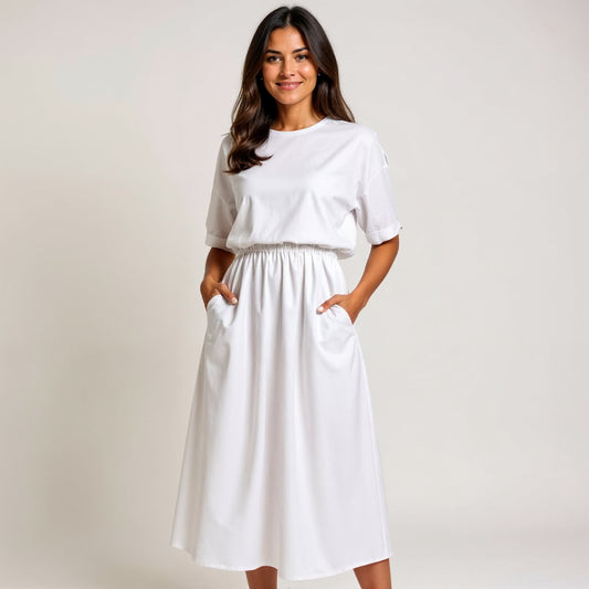 Pick Any Print from our Shop - Women’s Elastic Waist Pocket Midi Dress