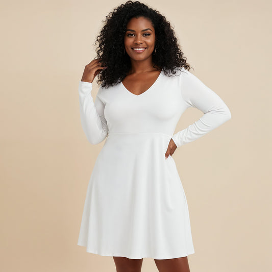 Pick Any Print from our Shop - Women’s Long Sleeve High-Waist A-Line Dress