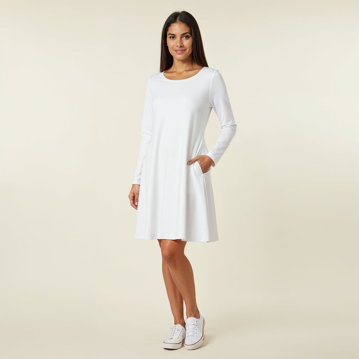 Pick Any Print from our Shop - Women's Long Sleeve A-Line Pocket Dress