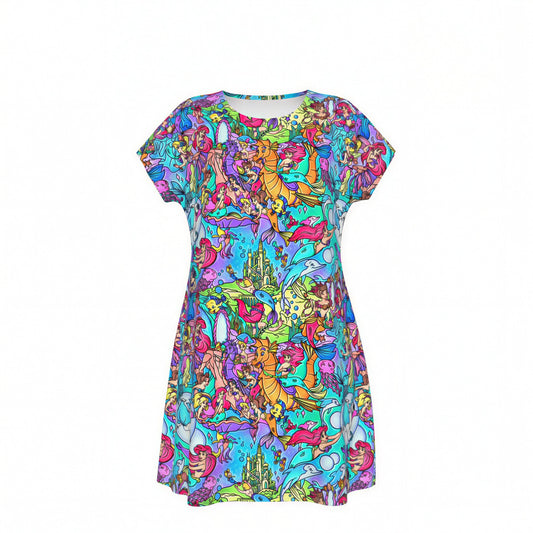 Under the Sea Storybook Scenes - Women's T-Shirt Dress