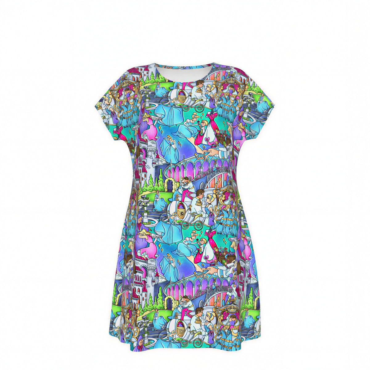 Glass Slipper Storybook Scenes - Women's T-Shirt Dress