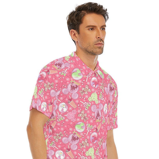 Winter Mouse Snacks & Balloons - Men's Polo Shirt