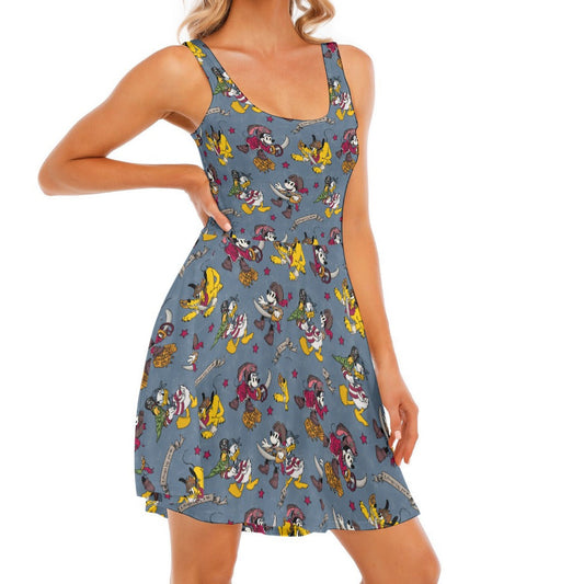 Cruise Pirate Night - Women's Sleeveless Pocket Skater Dress