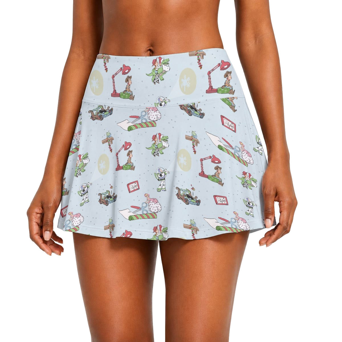 Toybox Tinsel Tangle - Women’s Athletic Skater Skort with Pockets