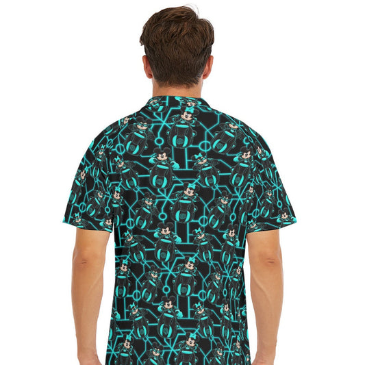 Electric Neon Grid Adventure - Men's Polo Shirt