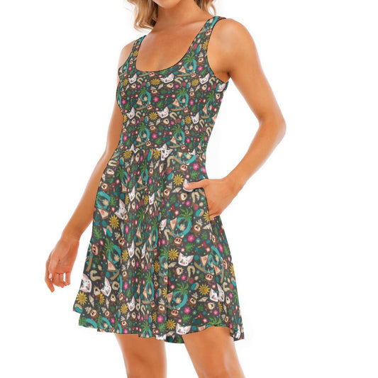 Polynesian Princess Icons - Women's Sleeveless Pocket Skater Dress