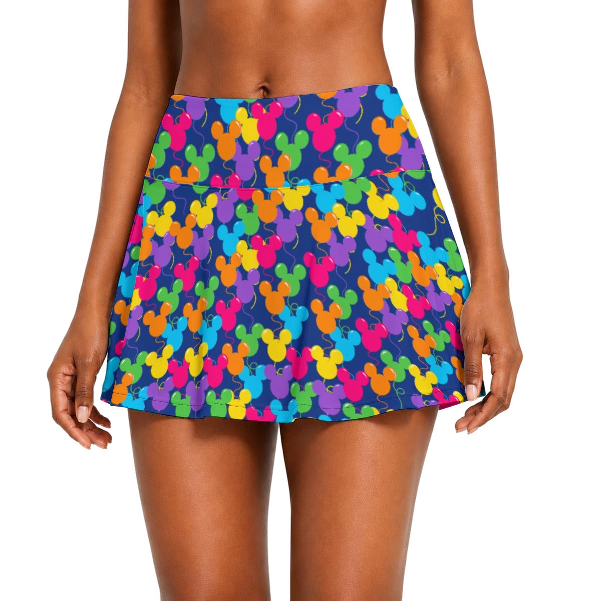 Bright Mouse Ear Balloons - Women’s Athletic Skater Skort with Pockets