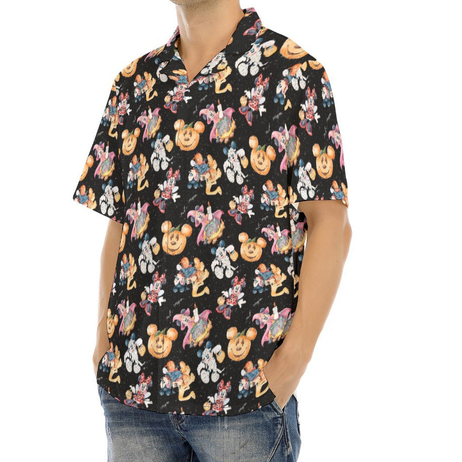 Mouse Friends Halloween Costumes - Men's Hawaiian Button Up Shirt