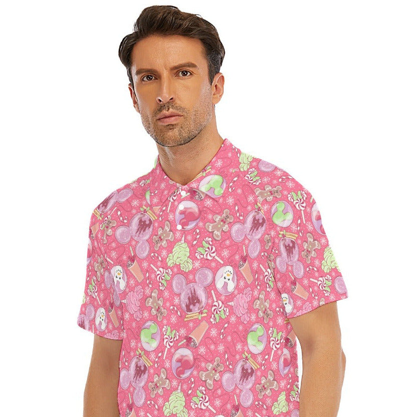 Winter Mouse Snacks & Balloons - Men's Polo Shirt