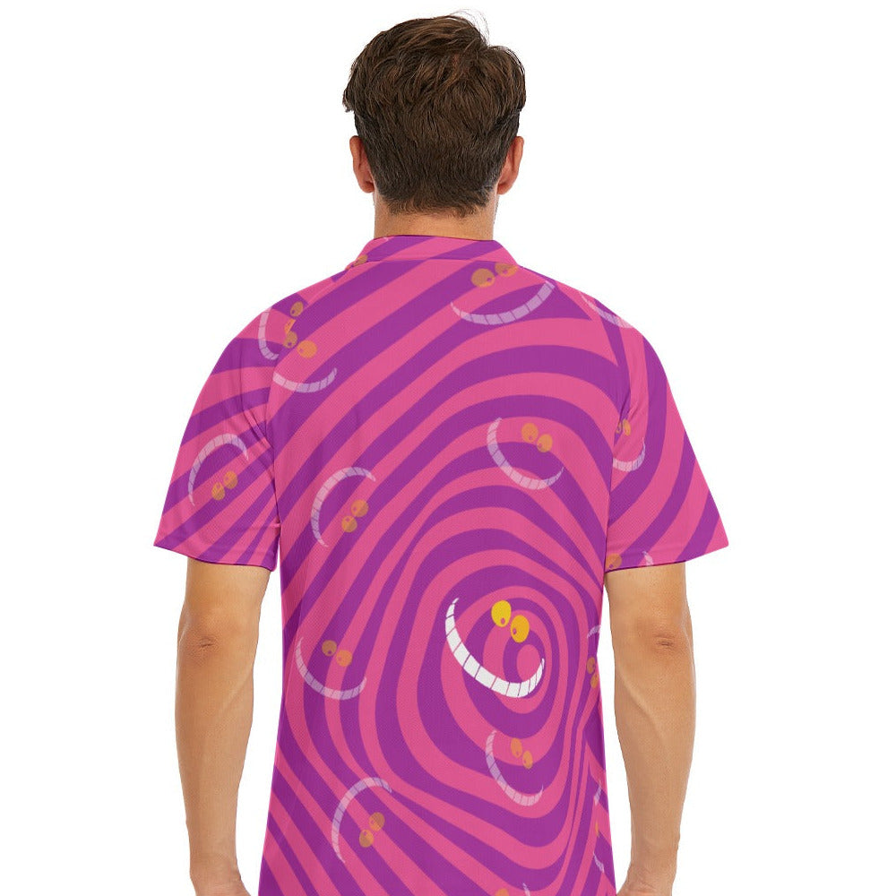 Whimsical Grinning Stripes - Men's Polo Shirt