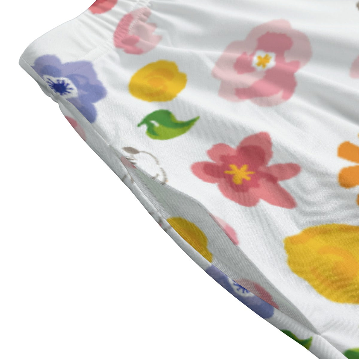 Floral Friends Springtime - Women's Pocket Midi Skirt