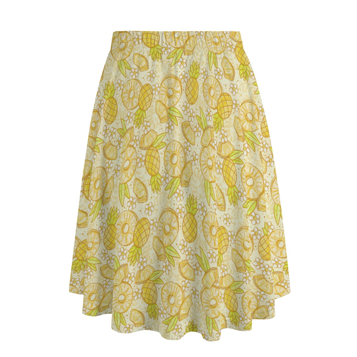Summer Fruits - Pineapple - Women's Pocket Midi Skirt