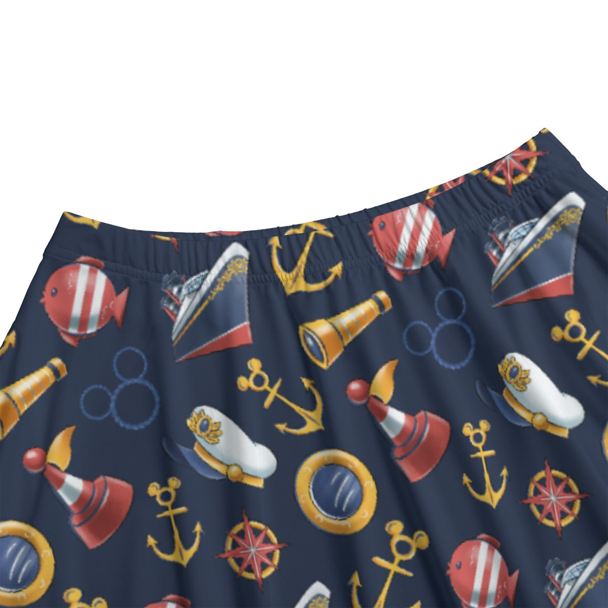 Mouse Ear Nautical Icons - Women's Pocket Midi Skirt