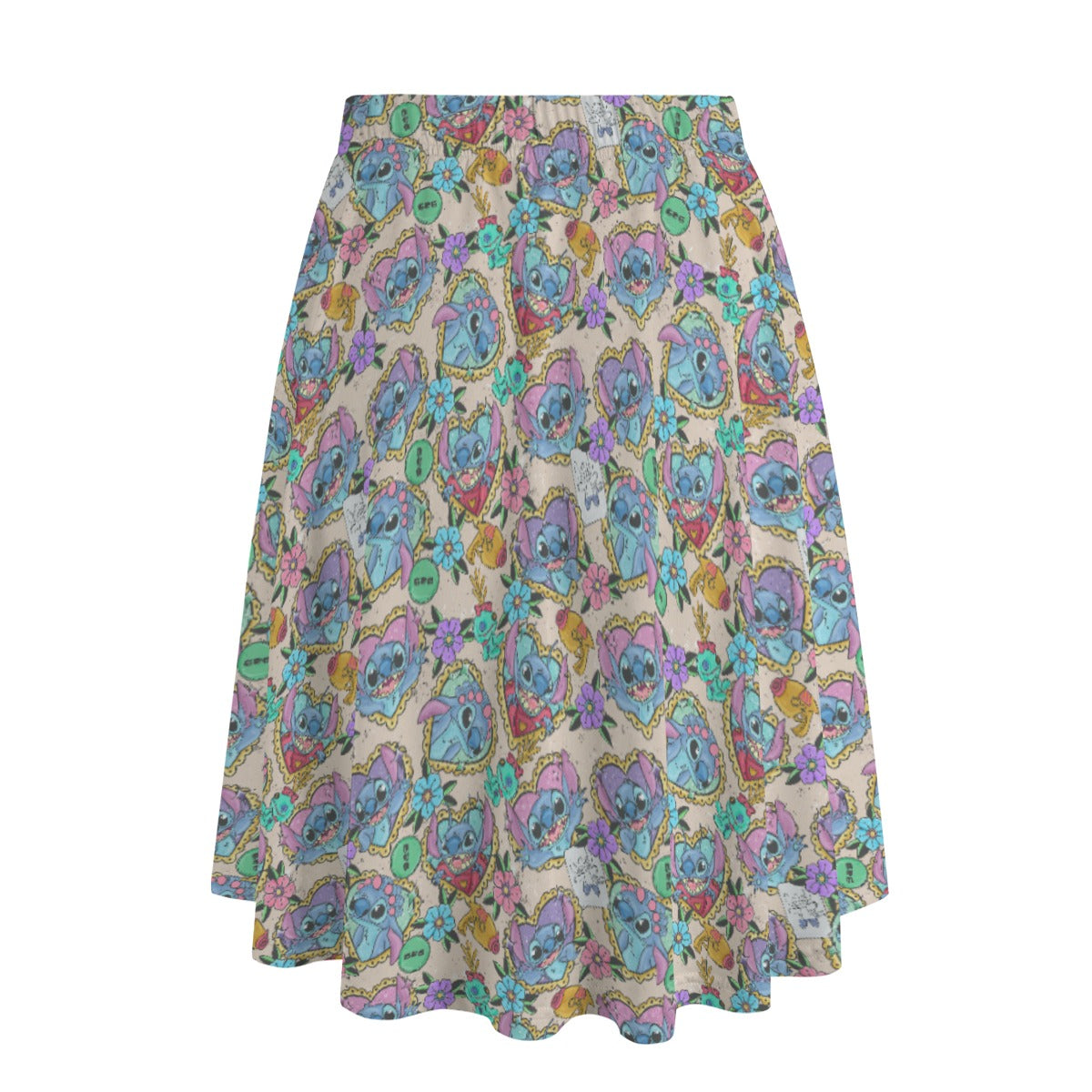 Tattoo Hearts Island Mischief - Women's Pocket Midi Skirt