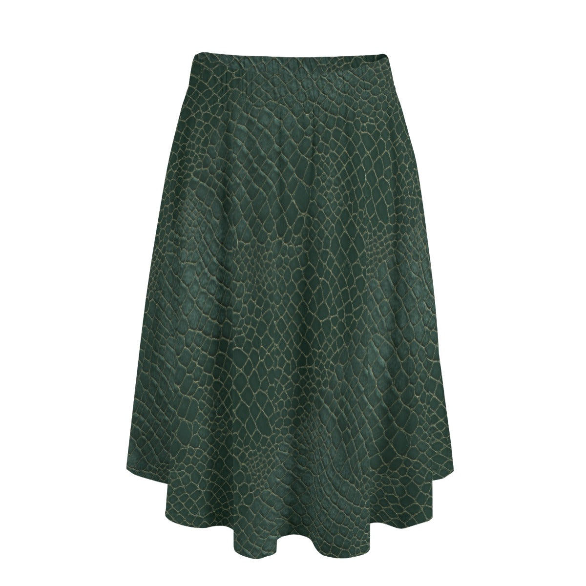 Animal Print - Alligator - Women's Pocket Midi Skirt