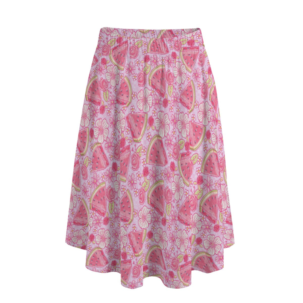 Summer Fruits - Watermelon - Women's Pocket Midi Skirt