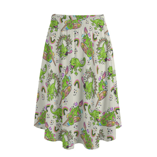 Colorful Chameleon Splash - Women's Pocket Midi Skirt
