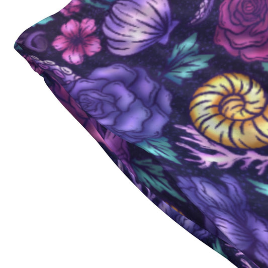 Fairytale Florals – Dark Sea Witch - Women's Pocket Midi Skirt