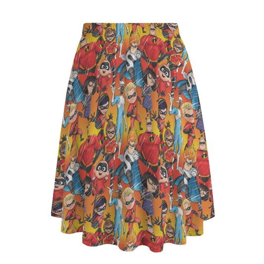 Super Squad Sketched - Women's Pocket Midi Skirt