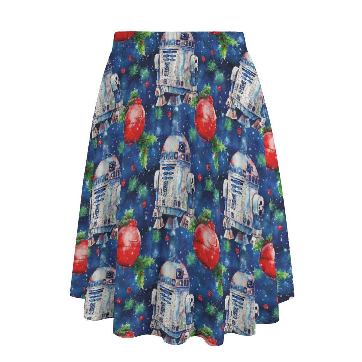 Little Blue Christmas Droid - Women's Pocket Midi Skirt
