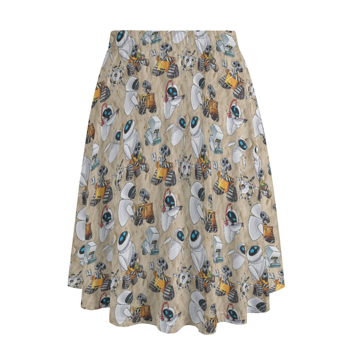 Robot Romance Sketched - Women's Pocket Midi Skirt
