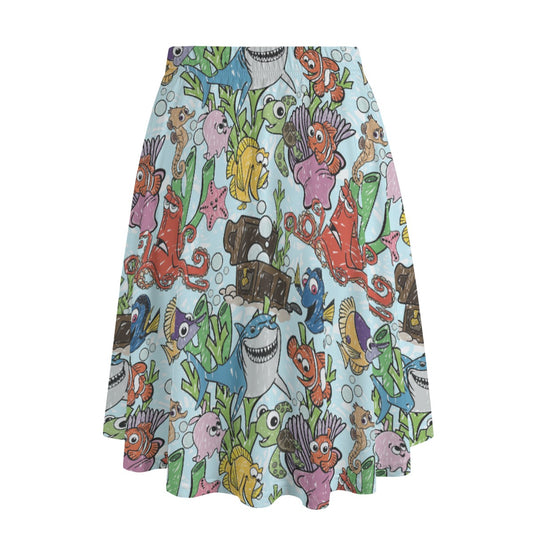 Fish Are Friends Reef - Women's Pocket Midi Skirt