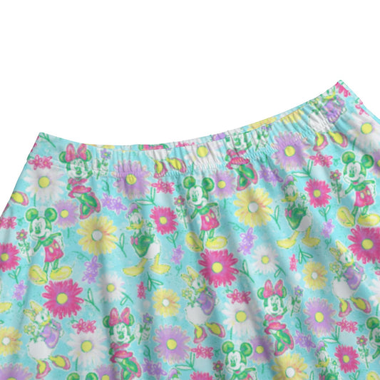 Neon Spring Floral Friends - Women's Pocket Midi Skirt