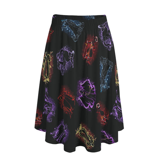 Villain Silhouettes Sparkle - Women's Pocket Midi Skirt