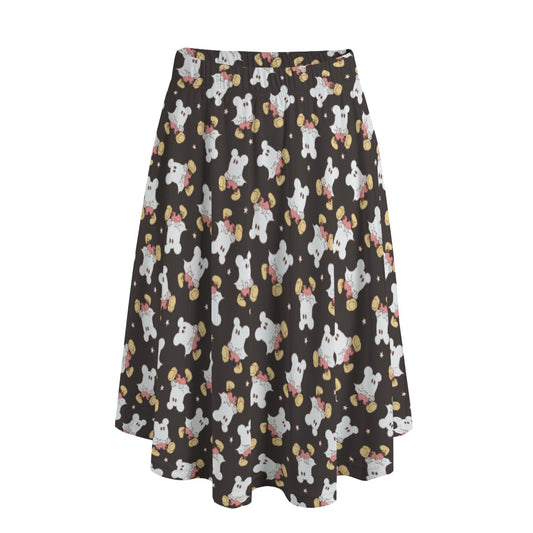 Ghostly Mouse - Women's Pocket Midi Skirt