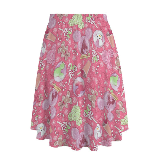 Winter Mouse Snacks & Balloons - Women's Pocket Midi Skirt